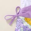 imageYOUNGER TREE Toddler Girl One Piece Swimsuit Color Block Stripe Swimwear Summer Beach Bathing Suit 12M5TPurple and Yellow Flowers