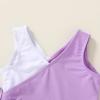 imageYOUNGER TREE Toddler Girl One Piece Swimsuit Color Block Stripe Swimwear Summer Beach Bathing Suit 12M5TPurple and Yellow Flowers