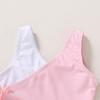 imageYOUNGER TREE Toddler Girl One Piece Swimsuit Color Block Stripe Swimwear Summer Beach Bathing Suit 12M5TWhite Pink Color Block