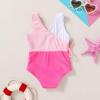 imageYOUNGER TREE Toddler Girl One Piece Swimsuit Color Block Stripe Swimwear Summer Beach Bathing Suit 12M5TWhite Pink Color Block
