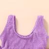 imageYOUNGER TREE Toddler Girl One Piece Swimsuit Color Block Stripe Swimwear Summer Beach Bathing Suit 12M5TWrinkle Fabric  Purple