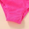 imageYOUNGER TREE Toddler Girl One Piece Swimsuit Color Block Stripe Swimwear Summer Beach Bathing Suit 12M5TWrinkle Fabric Orange Pink Color Block