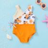 imageYOUNGER TREE Toddler Girl One Piece Swimsuit Color Block Stripe Swimwear Summer Beach Bathing Suit 12M5TYellow Flower