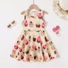 imageYOUNGER TREE Toddler Girls Donut Dress Doughnut Print OnePiece Skirt Sleeveless Princess Floral DressApricotcake