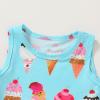 imageYOUNGER TREE Toddler Girls Donut Dress Doughnut Print OnePiece Skirt Sleeveless Princess Floral DressBlueice Cream