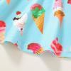 imageYOUNGER TREE Toddler Girls Donut Dress Doughnut Print OnePiece Skirt Sleeveless Princess Floral DressBlueice Cream