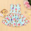 imageYOUNGER TREE Toddler Girls Donut Dress Doughnut Print OnePiece Skirt Sleeveless Princess Floral DressIce Cream Print Floral Dress