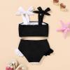 imageYOUNGER TREE Toddler Girls Two Pieces Swimsuit Color Block Stripe Swimwear Summer Beach Bathing Suit 18M5TBlackwhite