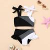 imageYOUNGER TREE Toddler Girls Two Pieces Swimsuit Color Block Stripe Swimwear Summer Beach Bathing Suit 18M5TBlackwhite