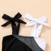 imageYOUNGER TREE Toddler Girls Two Pieces Swimsuit Color Block Stripe Swimwear Summer Beach Bathing Suit 18M5TBlackwhite