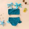 imageYOUNGER TREE Toddler Girls Two Pieces Swimsuit Color Block Stripe Swimwear Summer Beach Bathing Suit 18M5TBlue