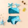imageYOUNGER TREE Toddler Girls Two Pieces Swimsuit Color Block Stripe Swimwear Summer Beach Bathing Suit 18M5TBlue