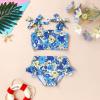 imageYOUNGER TREE Toddler Girls Two Pieces Swimsuit Color Block Stripe Swimwear Summer Beach Bathing Suit 18M5TBlue Flower