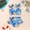 imageYOUNGER TREE Toddler Girls Two Pieces Swimsuit Color Block Stripe Swimwear Summer Beach Bathing Suit 18M5TBlue Flower
