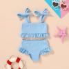 imageYOUNGER TREE Toddler Girls Two Pieces Swimsuit Color Block Stripe Swimwear Summer Beach Bathing Suit 18M5TBlue2