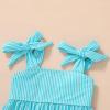imageYOUNGER TREE Toddler Girls Two Pieces Swimsuit Color Block Stripe Swimwear Summer Beach Bathing Suit 18M5TBlue3