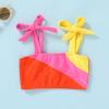 imageYOUNGER TREE Toddler Girls Two Pieces Swimsuit Color Block Stripe Swimwear Summer Beach Bathing Suit 18M5TOrange