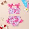 imageYOUNGER TREE Toddler Girls Two Pieces Swimsuit Color Block Stripe Swimwear Summer Beach Bathing Suit 18M5TPink Flower