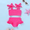 imageYOUNGER TREE Toddler Girls Two Pieces Swimsuit Color Block Stripe Swimwear Summer Beach Bathing Suit 18M5TPink2
