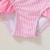 imageYOUNGER TREE Toddler Girls Two Pieces Swimsuit Color Block Stripe Swimwear Summer Beach Bathing Suit 18M5TPink3