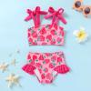imageYOUNGER TREE Toddler Girls Two Pieces Swimsuit Color Block Stripe Swimwear Summer Beach Bathing Suit 18M5TPinkstrawberry