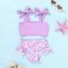 imageYOUNGER TREE Toddler Girls Two Pieces Swimsuit Color Block Stripe Swimwear Summer Beach Bathing Suit 18M5TPurpleflower