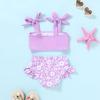 imageYOUNGER TREE Toddler Girls Two Pieces Swimsuit Color Block Stripe Swimwear Summer Beach Bathing Suit 18M5TPurpleflower
