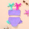 imageYOUNGER TREE Toddler Girls Two Pieces Swimsuit Color Block Stripe Swimwear Summer Beach Bathing Suit 18M5TPurplegreen