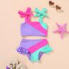 imageYOUNGER TREE Toddler Girls Two Pieces Swimsuit Color Block Stripe Swimwear Summer Beach Bathing Suit 18M5TPurplegreen
