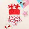 imageYOUNGER TREE Toddler Girls Two Pieces Swimsuit Color Block Stripe Swimwear Summer Beach Bathing Suit 18M5TRedstrawberry2
