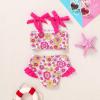 imageYOUNGER TREE Toddler Girls Two Pieces Swimsuit Color Block Stripe Swimwear Summer Beach Bathing Suit 18M5TRoseoflower