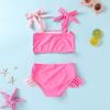 imageYOUNGER TREE Toddler Girls Two Pieces Swimsuit Color Block Stripe Swimwear Summer Beach Bathing Suit 18M5TS Red