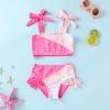 imageYOUNGER TREE Toddler Girls Two Pieces Swimsuit Color Block Stripe Swimwear Summer Beach Bathing Suit 18M5TS Red
