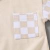 imageYOUNGER TREE Toddler Infant Baby Girls Summer Outfits Leopard Print Short Sleeve Pocket TShirt Tops Pants Clothes SetsApricot Checkerboard