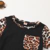 imageYOUNGER TREE Toddler Infant Baby Girls Summer Outfits Leopard Print Short Sleeve Pocket TShirt Tops Pants Clothes SetsBlack