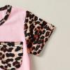 imageYOUNGER TREE Toddler Infant Baby Girls Summer Outfits Leopard Print Short Sleeve Pocket TShirt Tops Pants Clothes SetsPink