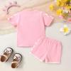 imageYOUNGER TREE Toddler Infant Baby Girls Summer Outfits Leopard Print Short Sleeve Pocket TShirt Tops Pants Clothes SetsPink Elephant