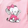 imageYOUNGER TREE Toddler Infant Baby Girls Summer Outfits Leopard Print Short Sleeve Pocket TShirt Tops Pants Clothes SetsPink Elephant