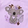 imageYOUNGER TREE Toddler Infant Baby Girls Summer Outfits Leopard Print Short Sleeve Pocket TShirt Tops Pants Clothes SetsPurple Koala