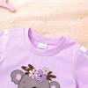 imageYOUNGER TREE Toddler Infant Baby Girls Summer Outfits Leopard Print Short Sleeve Pocket TShirt Tops Pants Clothes SetsPurple Koala