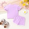 imageYOUNGER TREE Toddler Infant Baby Girls Summer Outfits Leopard Print Short Sleeve Pocket TShirt Tops Pants Clothes SetsPurple Koala