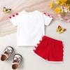 imageYOUNGER TREE Toddler Infant Baby Girls Summer Outfits Leopard Print Short Sleeve Pocket TShirt Tops Pants Clothes SetsRed Butterfly