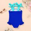 imageYOUNGER TREE Toddler Swimsuit Girl Color Block Stripe OnePiece Swimwear Baby Girl Bathing SuitsBlue