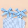 imageYOUNGER TREE Toddler Swimsuit Girl Color Block Stripe OnePiece Swimwear Baby Girl Bathing SuitsBluestripe