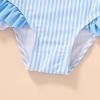 imageYOUNGER TREE Toddler Swimsuit Girl Color Block Stripe OnePiece Swimwear Baby Girl Bathing SuitsBluestripe