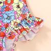 imageYOUNGER TREE Toddler Swimsuit Girl Color Block Stripe OnePiece Swimwear Baby Girl Bathing SuitsBrilliant Flowers