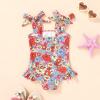 imageYOUNGER TREE Toddler Swimsuit Girl Color Block Stripe OnePiece Swimwear Baby Girl Bathing SuitsBrilliant Flowers