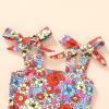 imageYOUNGER TREE Toddler Swimsuit Girl Color Block Stripe OnePiece Swimwear Baby Girl Bathing SuitsBrilliant Flowers