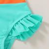 imageYOUNGER TREE Toddler Swimsuit Girl Color Block Stripe OnePiece Swimwear Baby Girl Bathing SuitsColor Blockpink Orange Green