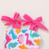 imageYOUNGER TREE Toddler Swimsuit Girl Color Block Stripe OnePiece Swimwear Baby Girl Bathing SuitsDinosaur